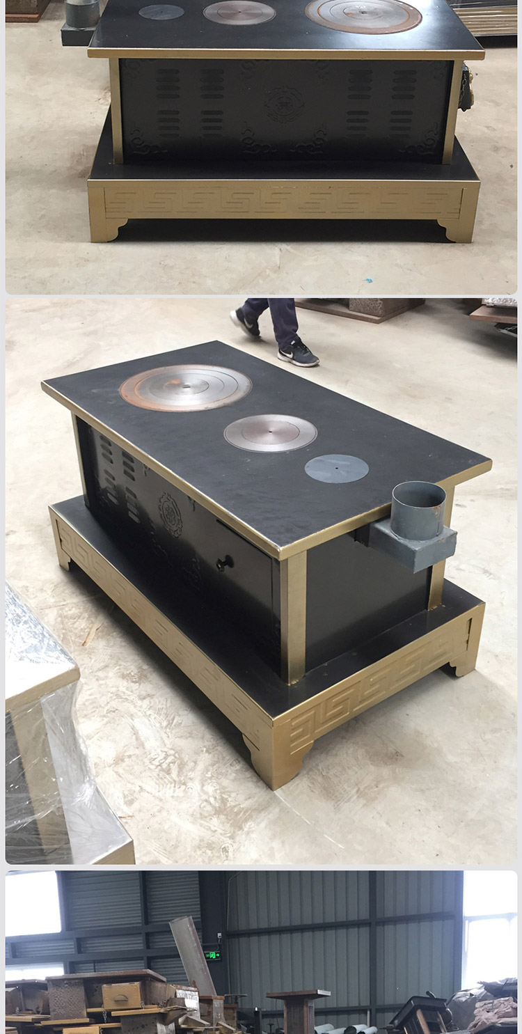 1.2米三鍋位帶烤箱中號藏爐 — 多功能家用取暖藏爐【爐具】焱森爐業